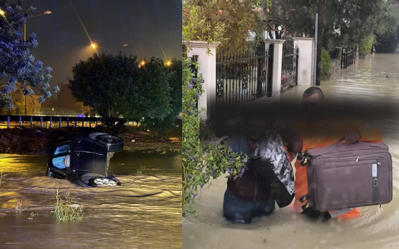 Συγκλονιστικές εικόνες από τη βιβλική καταστροφή στα κατεχόμενα – Ορμητικά νερά παρέσυραν αυτοκίνητα και εξαφάνισαν δρόμους